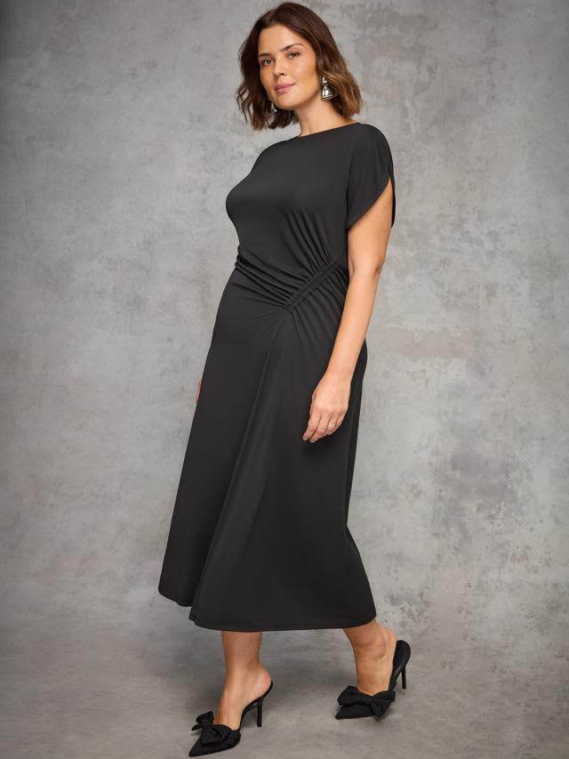 Curve Draped Side Maxi Dress