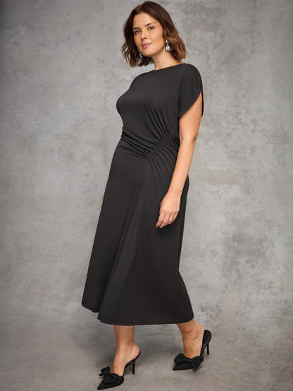 Curve Draped Side Maxi Dress