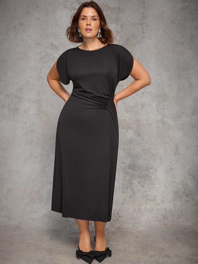 Curve Draped Side Maxi Dress