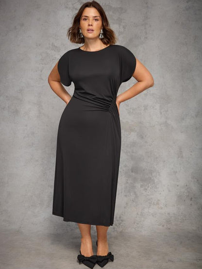 Curve Draped Side Maxi Dress