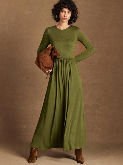 Seamed Bodice Maxi Dress