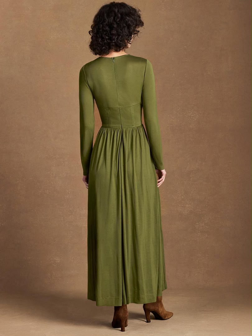Seamed Bodice Maxi Dress