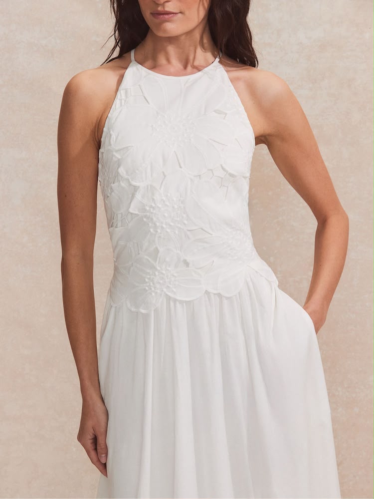 Cotton Marina Floral Cutwork Dress