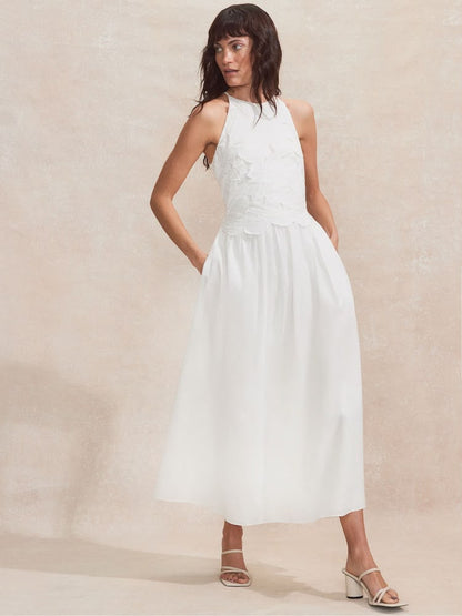 Cotton Marina Floral Cutwork Dress