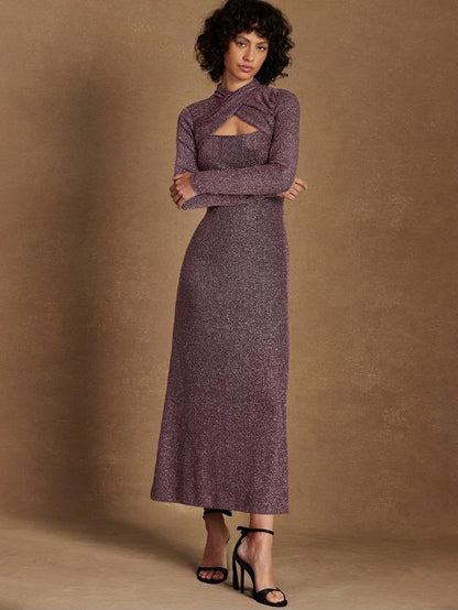Cameron Metallic Long Sleeve Dress