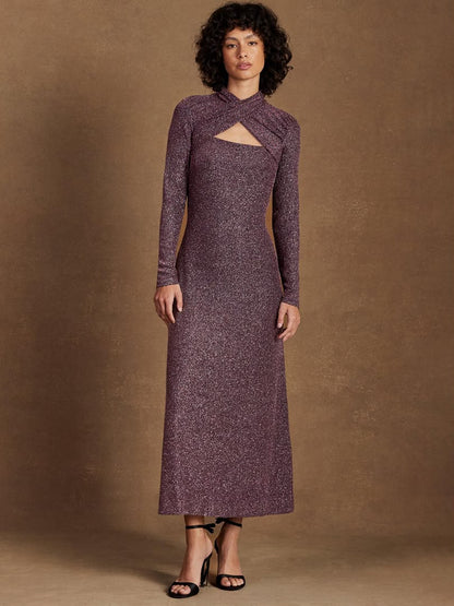 Cameron Metallic Long Sleeve Dress