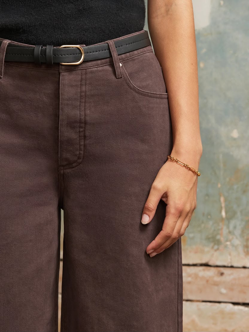 Chocolate High Rise Wide Leg Jeans