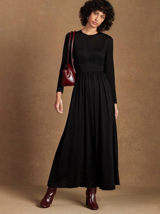 Petite Seamed Bodice Maxi Dress