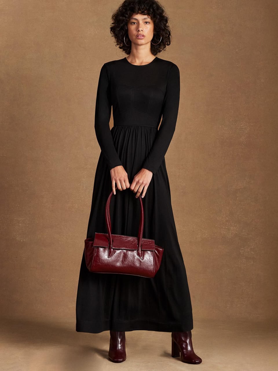 Petite Seamed Bodice Maxi Dress