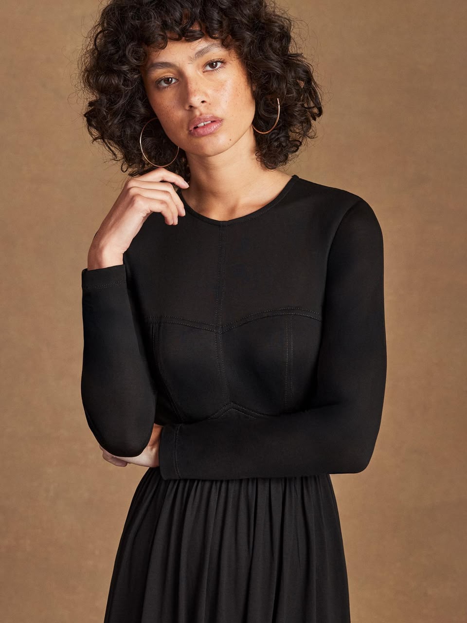 Petite Seamed Bodice Maxi Dress