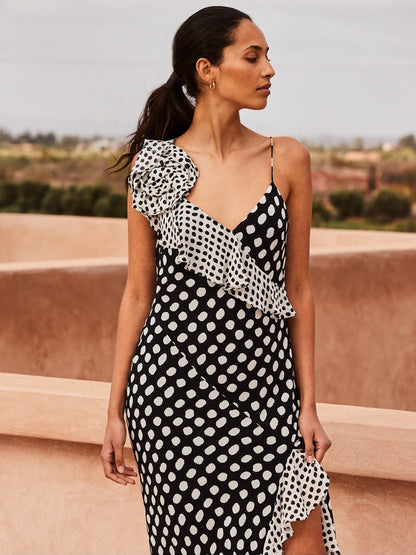 Celeste Corsage Detail Polka Dot Dress