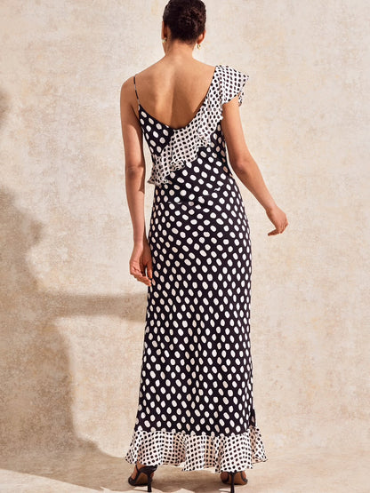 Celeste Corsage Detail Polka Dot Dress
