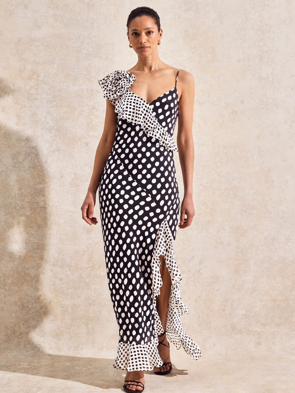 Celeste Corsage Detail Polka Dot Dress