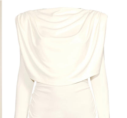 Draped Long Sleeve Top - Cream