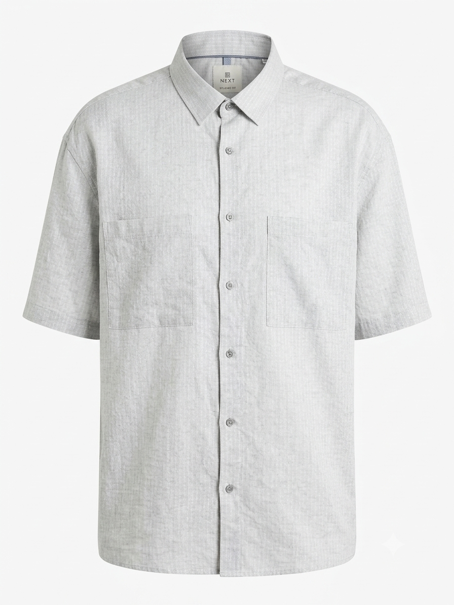 Men's Melange Gray Short Sleeve Shirt