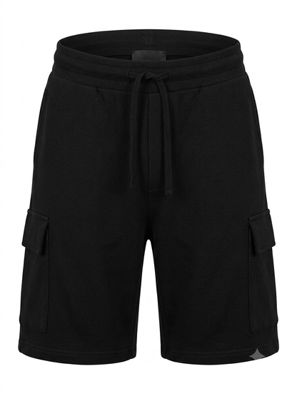 Men's Black Cargo Sweat Shorts