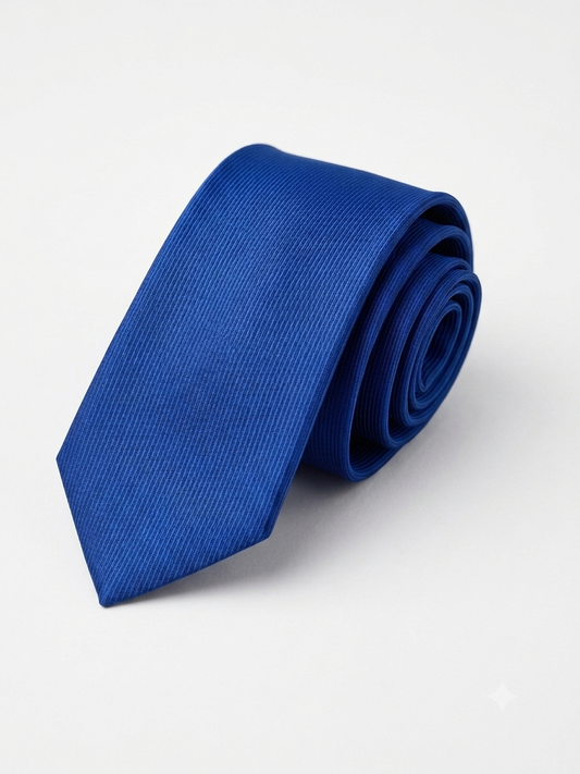 Premium Ribbed Silk Tie – Royal Blue
