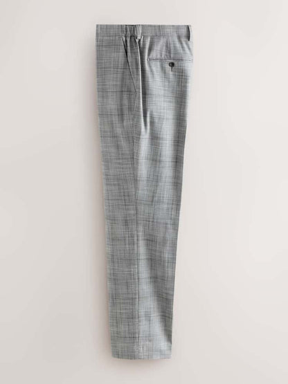 Grey Check Muscle Fit Motionflex Stretch  Trousers