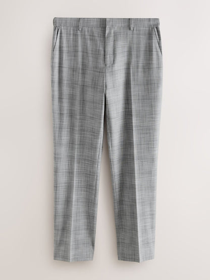 Grey Check Muscle Fit Motionflex Stretch  Trousers