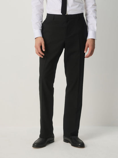 Men's Classic Slim-Fit Black Trousers