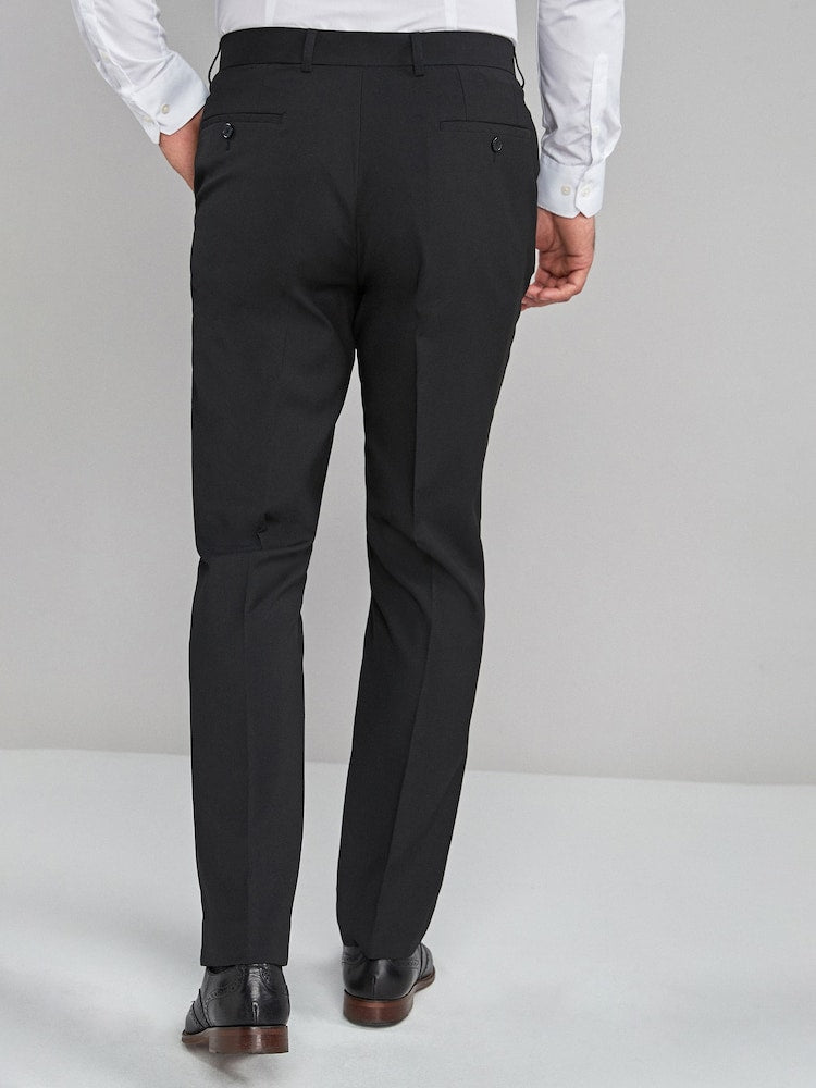 Black Regular Fit Stretch Trousers