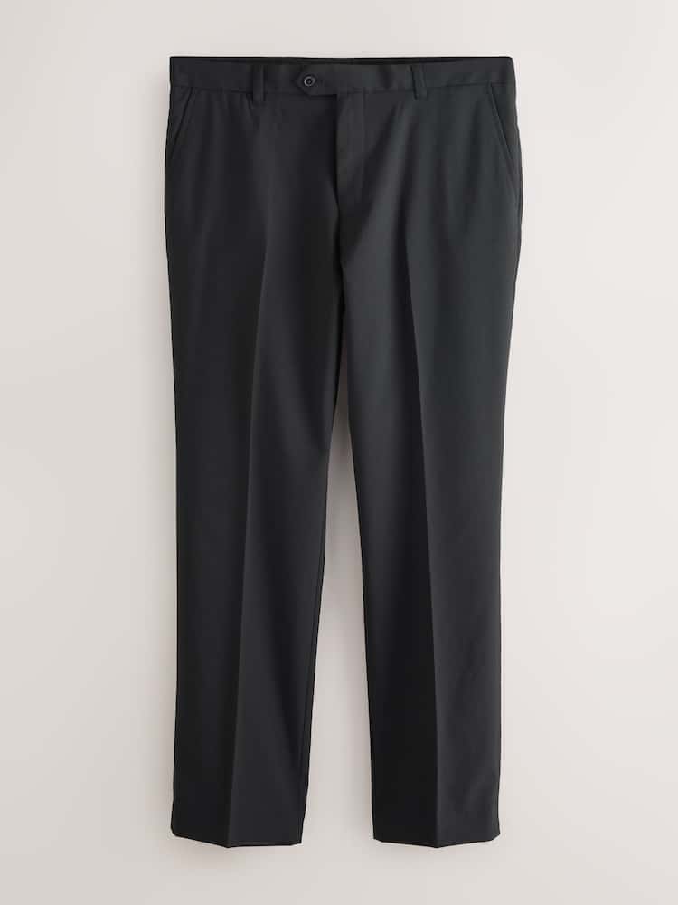Black Regular Fit Stretch Trousers