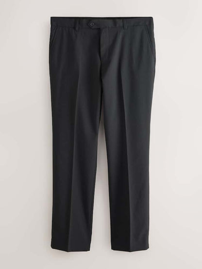 Black Regular Fit Stretch Trousers