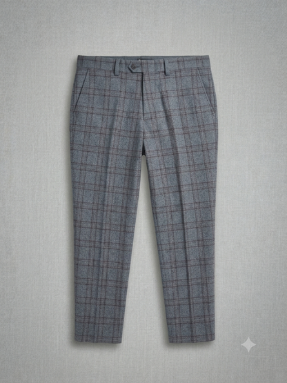 Stirling Blue Tweed Plaid Trousers