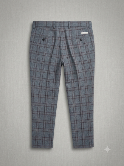 Stirling Blue Tweed Plaid Trousers