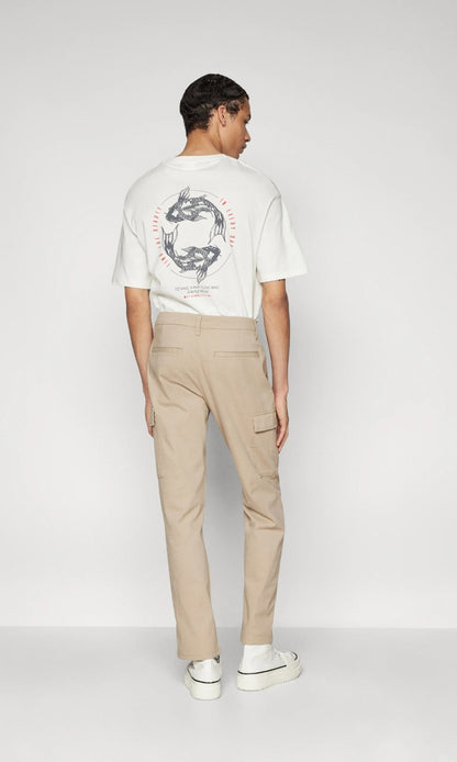 ONSNICKY Straight Cargo trouser chinchilla