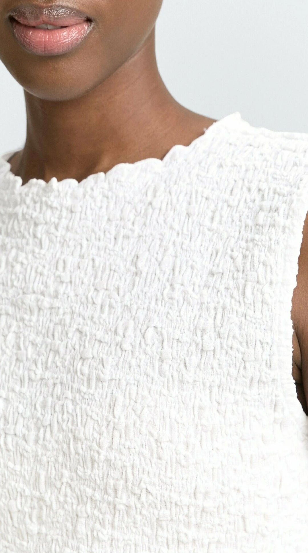Scalloped Hem Blouse - White