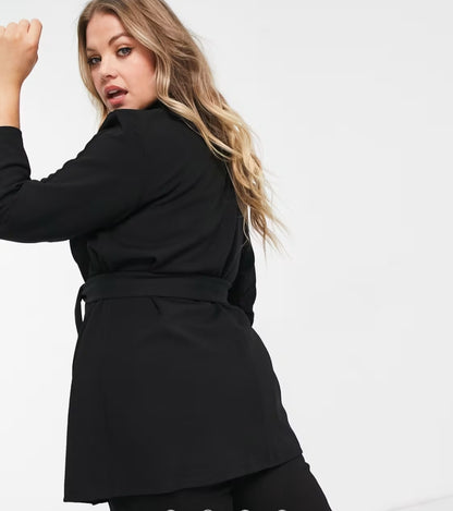 Jersey wrap Suit Blazer - Black
