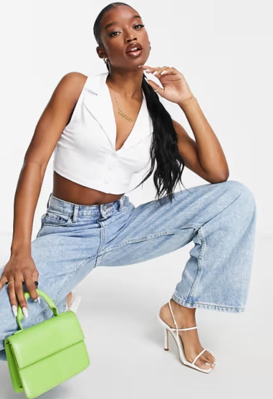Collared Crop Top