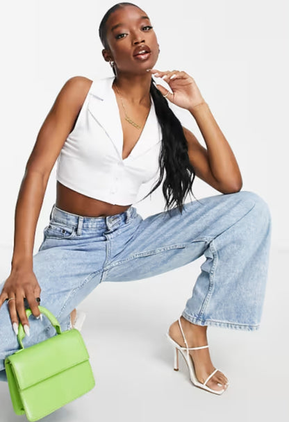 Collared Crop Top
