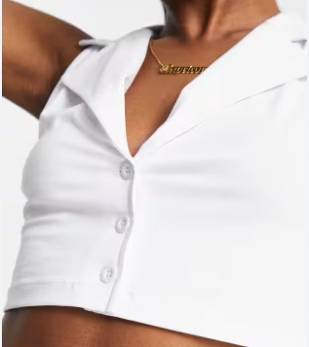 Collared Crop Top