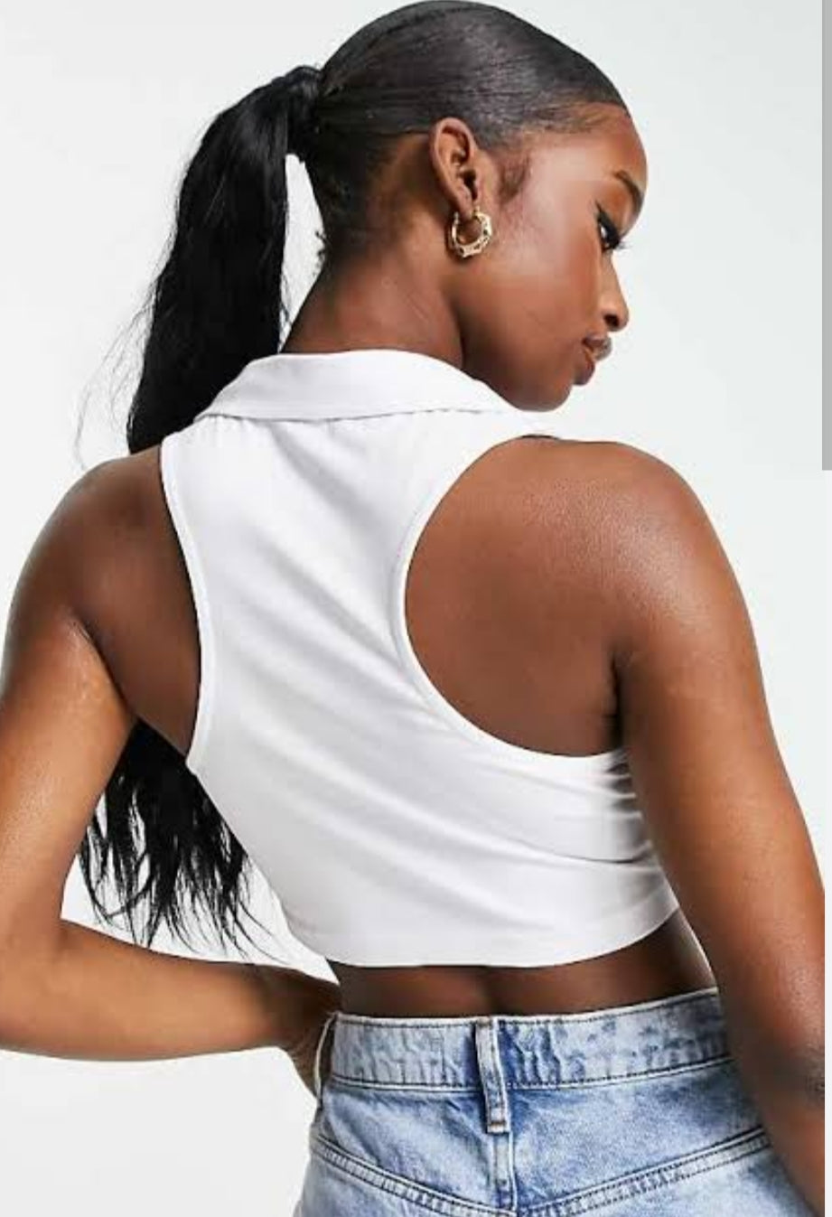 Collared Crop Top