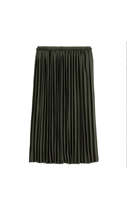 Pleated Mid Length Skirt