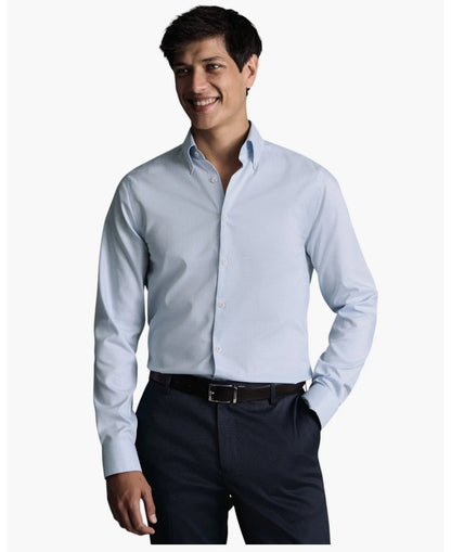 Button Down Oxford Prince of Wales Check Slim Fit Shirt