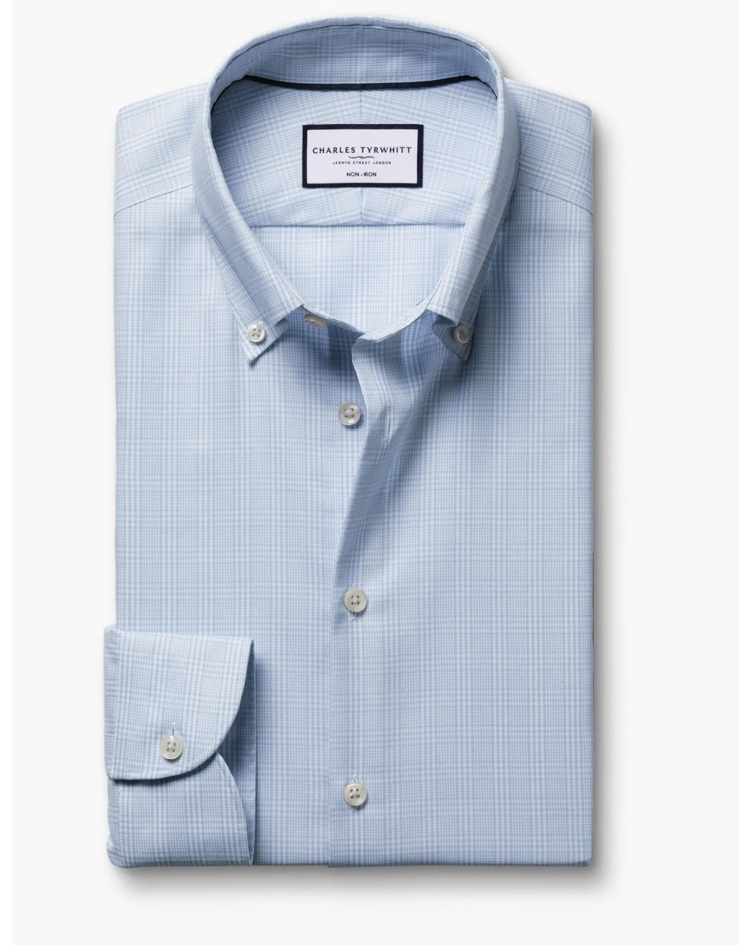 Button Down Oxford Prince of Wales Check Slim Fit Shirt