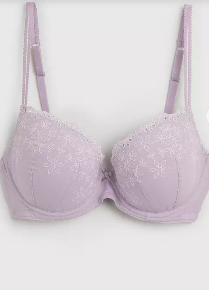 Lilac Broderie Full Cup Padded Bra