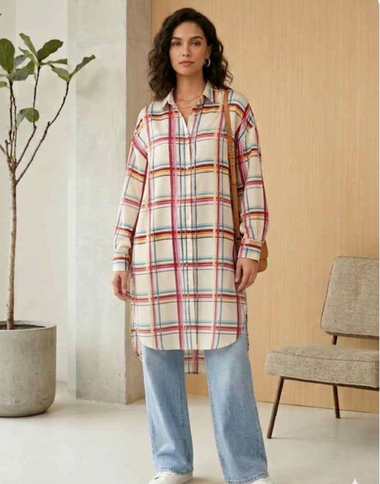 Multi Oversized Check Shirt
