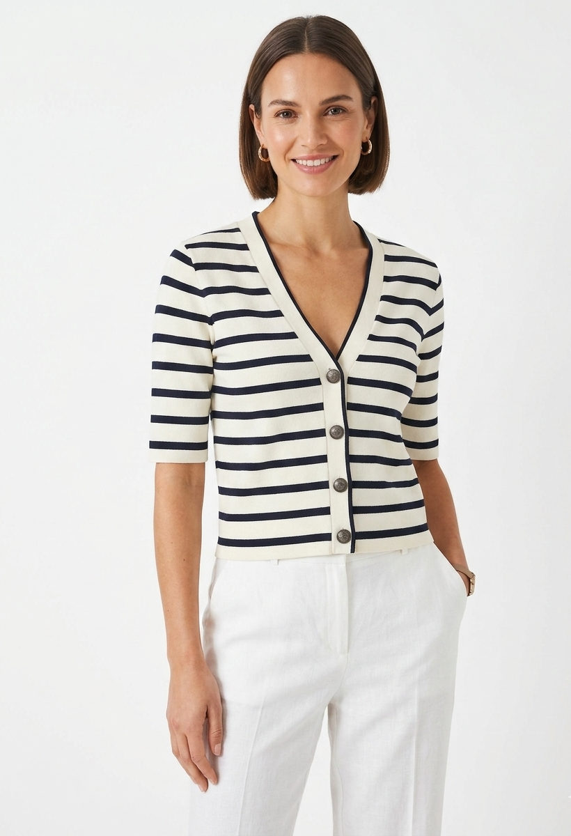 Stripe Knitted Cardigan