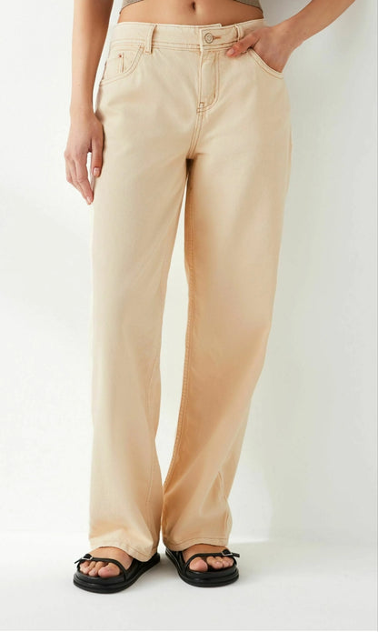 Baggy Wide Leg Jean Ecru