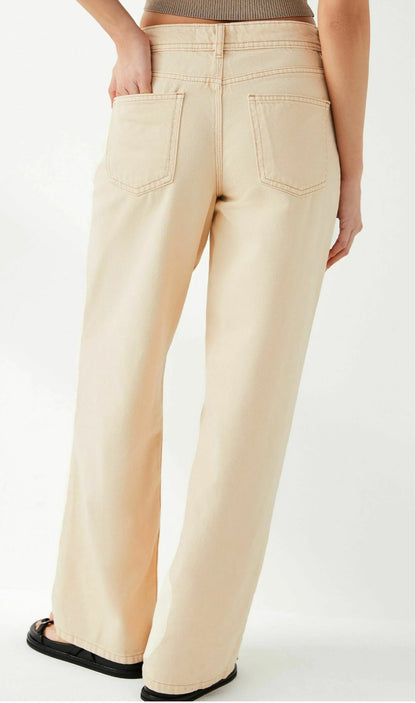 Baggy Wide Leg Jean Ecru
