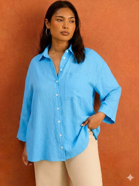 Wide Sleeve Button Up Shirt
