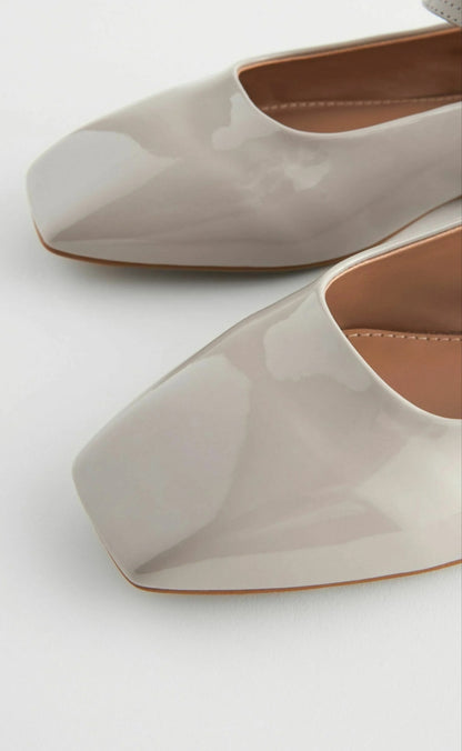 WIDE FIT Forever Comfort Square Toe Mary Jane - Ankle strap ballet pumps - grey