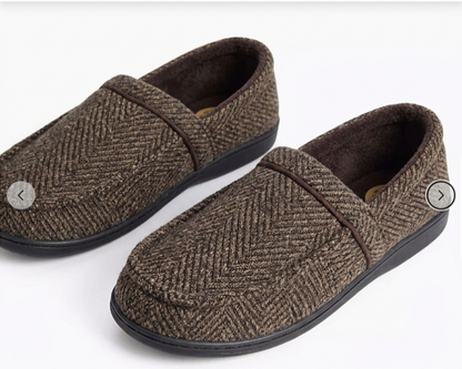 Tu Men Brown Herringbone Slipper