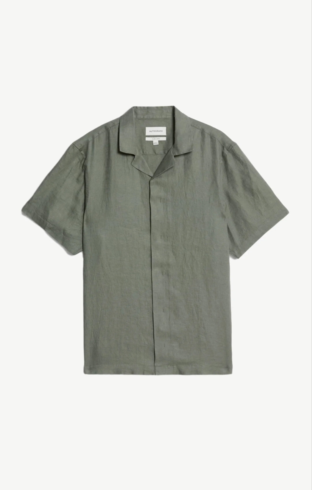 Herringbone Cubana Collar Shirt - Green