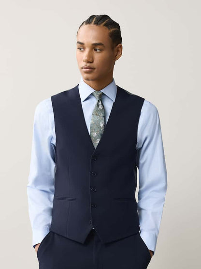 Navy Blue Regular Fit Essential Suit Waistcoat