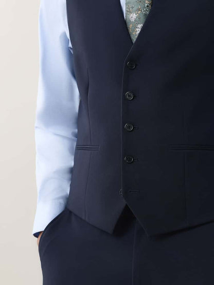 Navy Blue Regular Fit Essential Suit Waistcoat